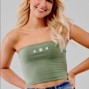 Hollister Tube Top Bandeau Daisy Green Size Medium
